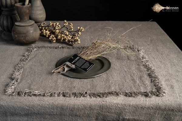 Linnen Edna Placemat Recht Grey