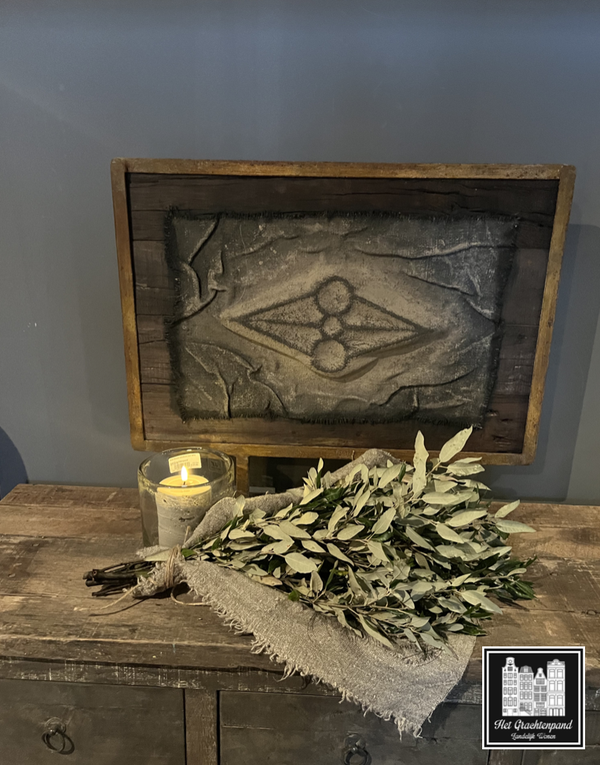 Steeneik met shabby doek