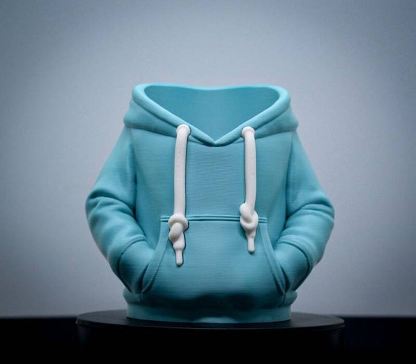 3D-gedruckter Getränkehalter im Hoodie-Design – Cooler Becherhalter für Schreibtisch, Gaming & Büro