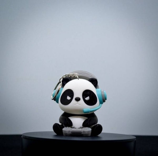 Panda Gaming Schlüsselanhänger | Süßes Kawaii Gamer Design 3D gedruckt
