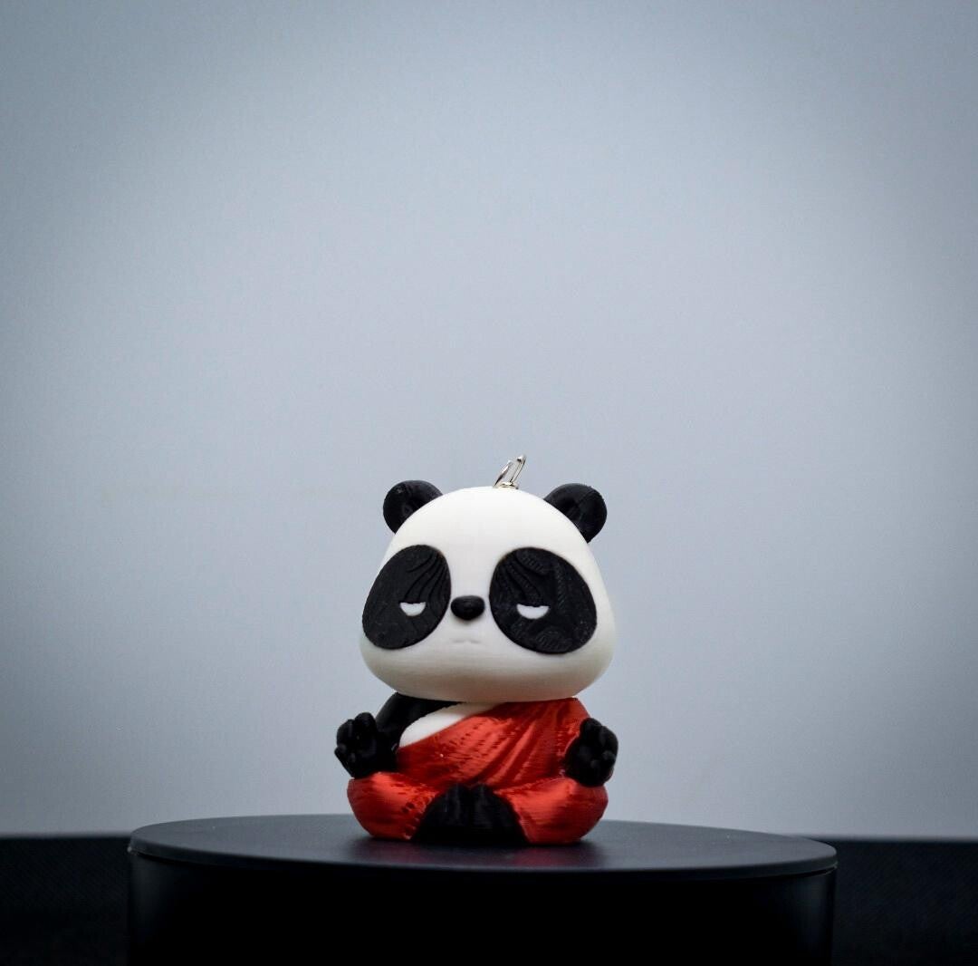 Panda Schlüsselanhänger meditierend | Süßes Kawaii Design 3D gedruckt