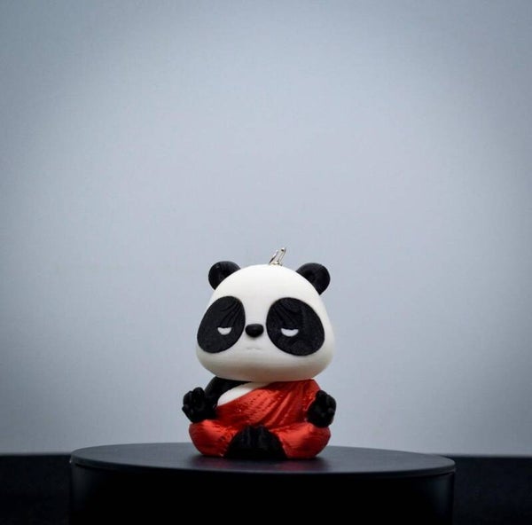 Panda Schlüsselanhänger meditierend | Süßes Kawaii Design 3D gedruckt