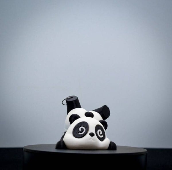 Panda Schlüsselanhänger lustig | Süßes Kawaii Design „Plumps“ 3D gedruckt
