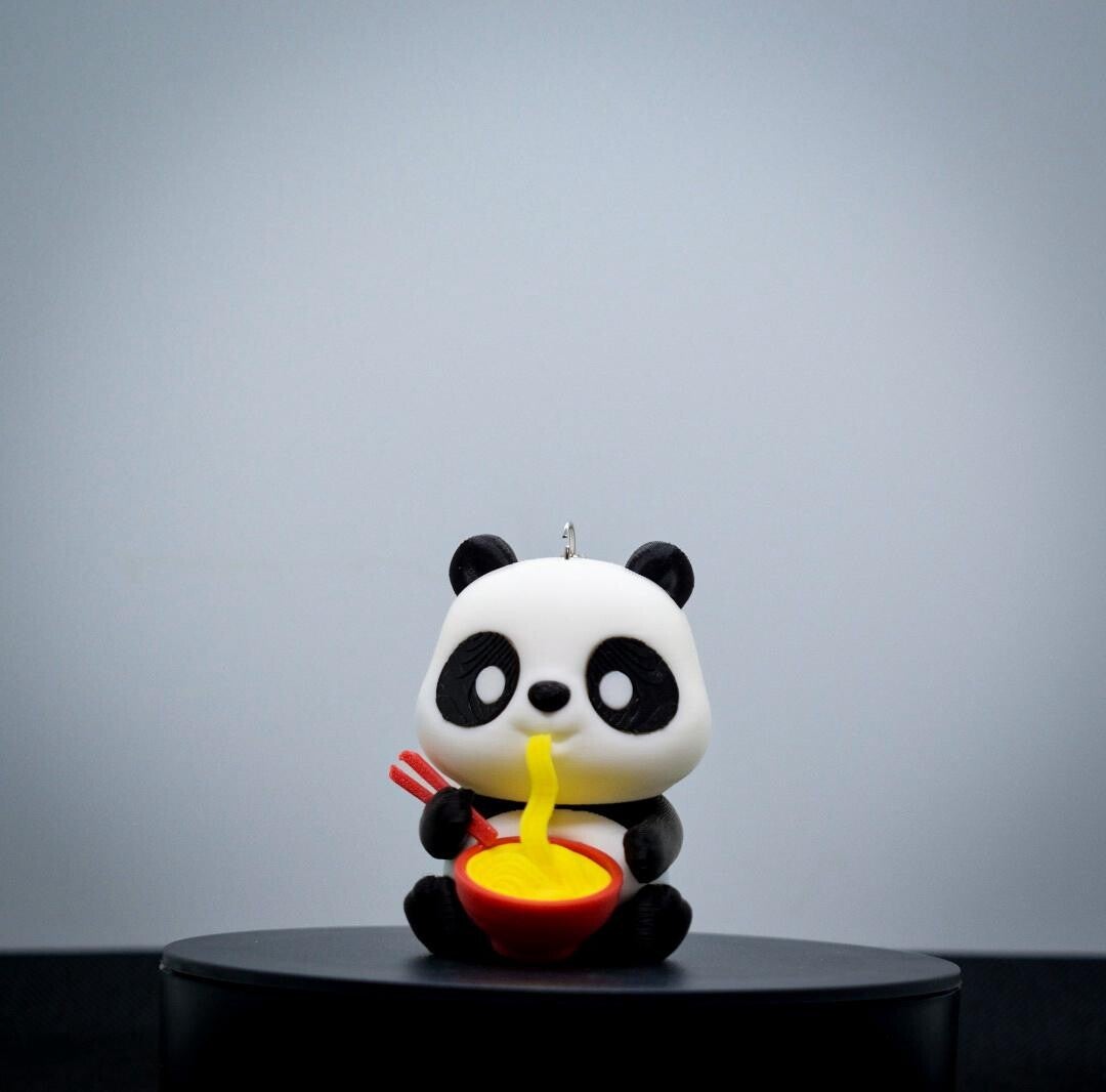 Panda Schlüsselanhänger mit Soba | Süßes Kawaii Design 3D gedruckt