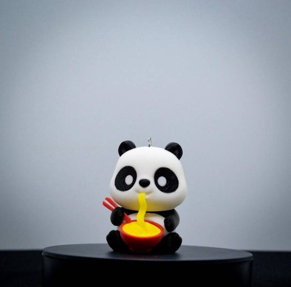 Panda Schlüsselanhänger mit Soba | Süßes Kawaii Design 3D gedruckt
