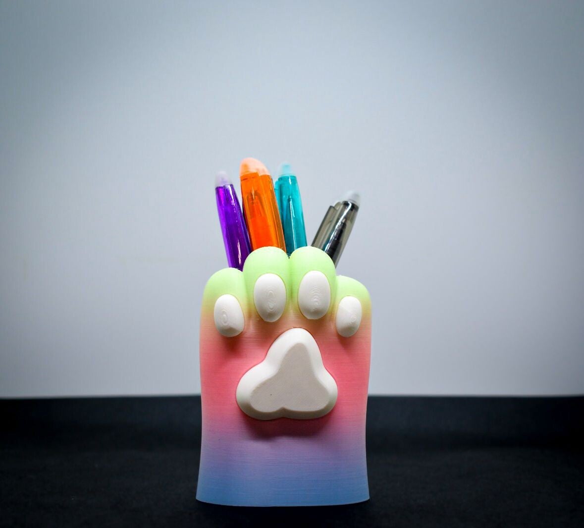 Stiftehalter Katzenpfote | Bunter Stiftebehälter Schreibtisch Organizer | Süßes Katzen Deko Set