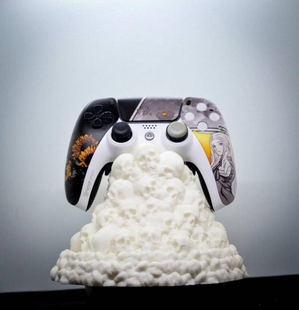 Controller-Halter Totenschädel-Haufen – Ausgefallene Gaming-Halterung – Gothic / Dark Deko für PS, Xbox & Switch