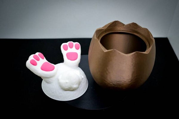 Osterkorb Hase aus 3D-Druck – Süßer Hasen Po Korb mit Pfotenverschluss für Süßigkeiten – Oster Deko & Geschenkidee
