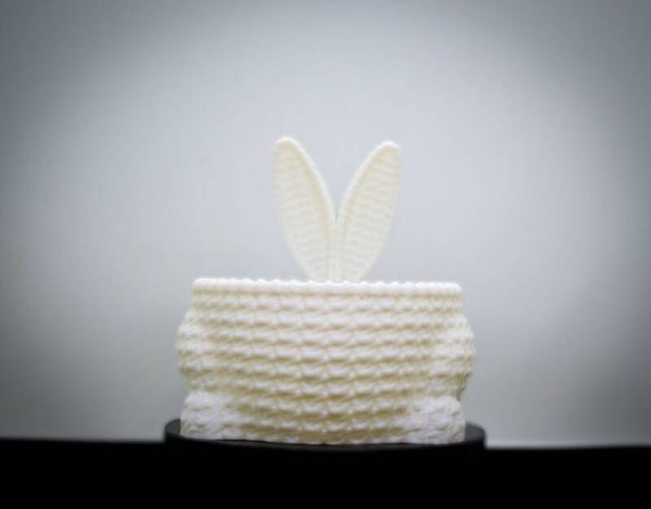 Osterkorb in Strickoptik mit Hasenohren – 3D gedrucktes Osternest für Süßigkeiten & Osterdeko