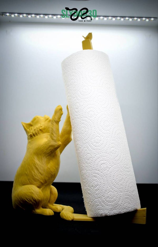 Küchenrollenhalter Katze – Süße Katze fängt Vogel – Lustiger Küchenrollenhalter Deko