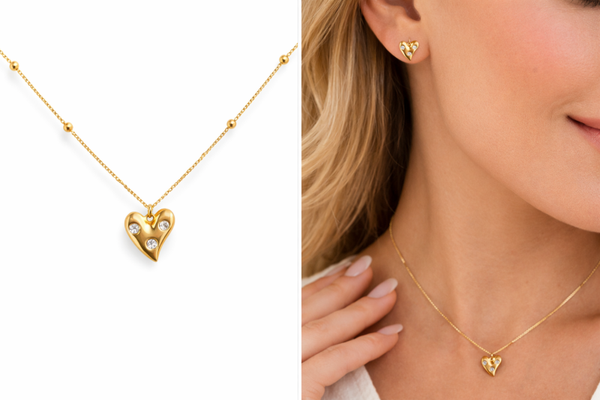 Heart pearl ketting