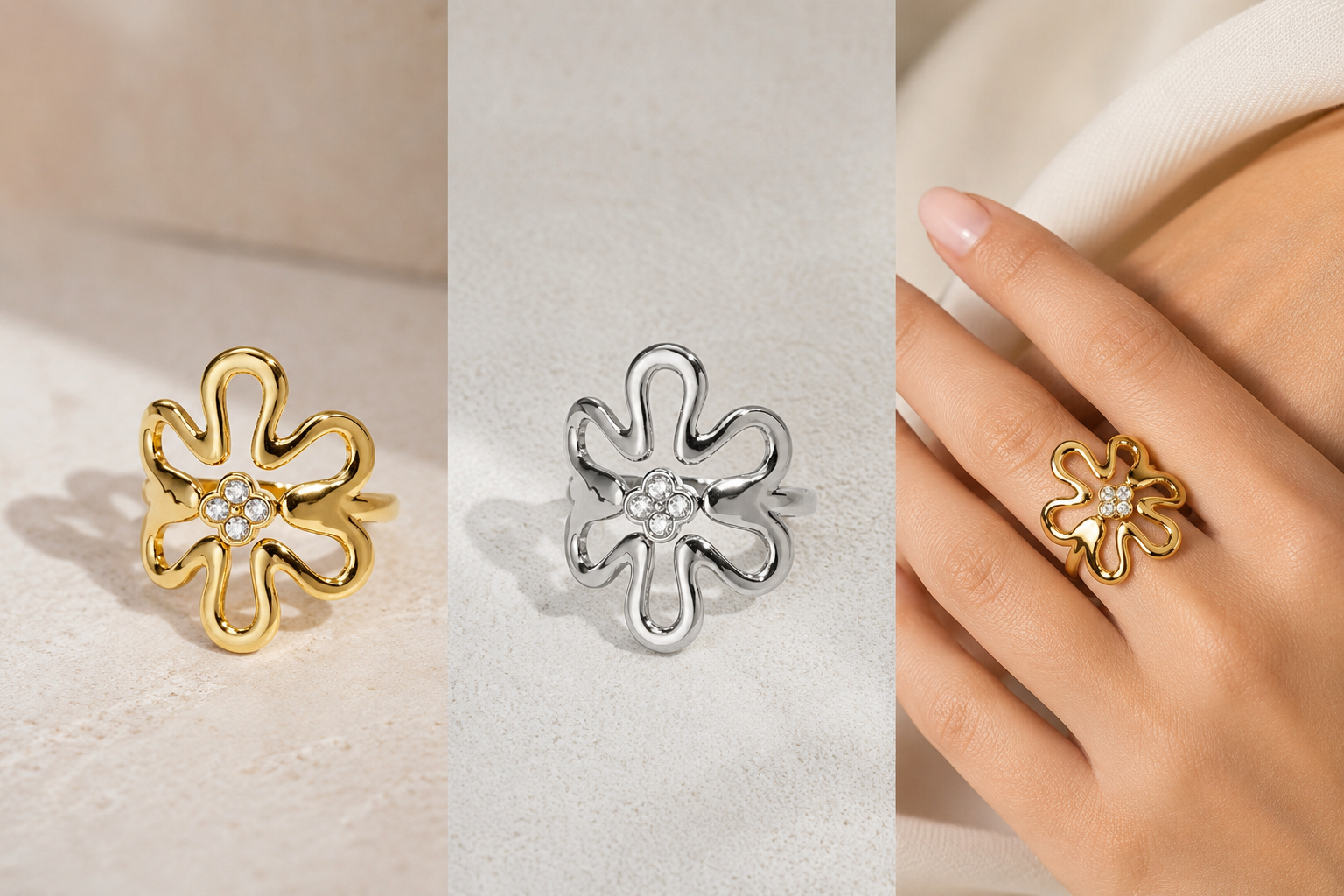 Statement bloem ring