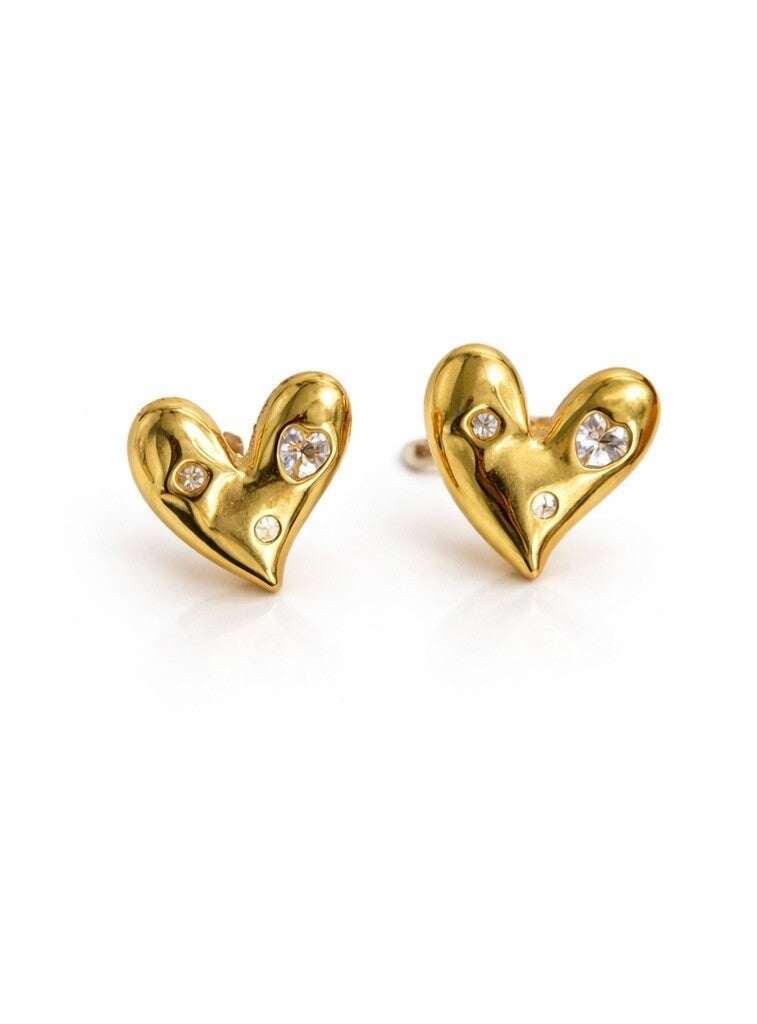 Heart pearl oorbellen