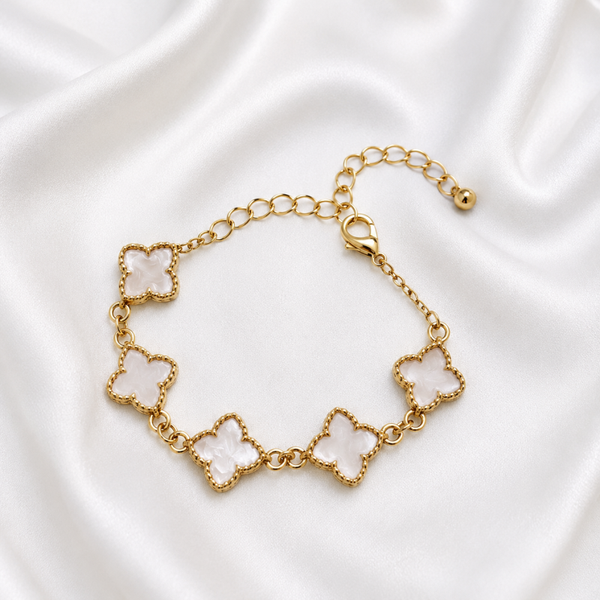 Klaver armband wit