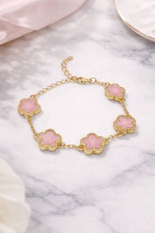 Klaver armband roze