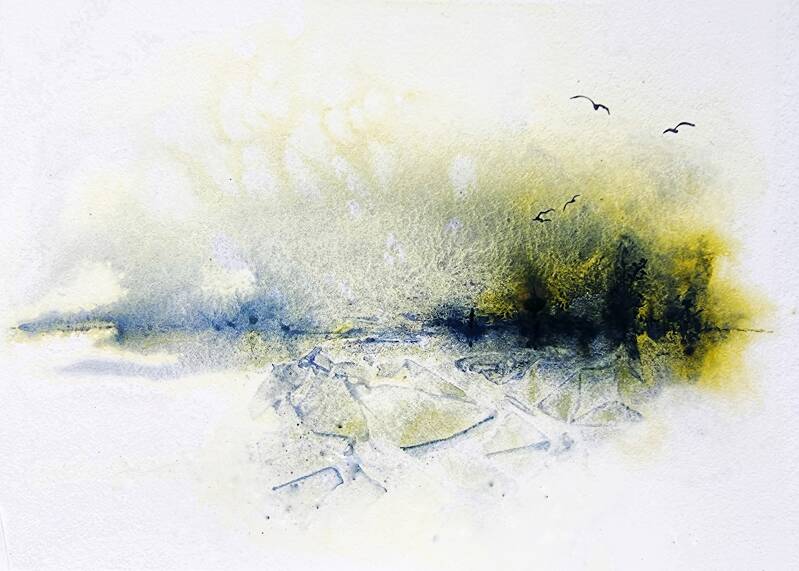 aquarel landschap abstract chantal verheijen