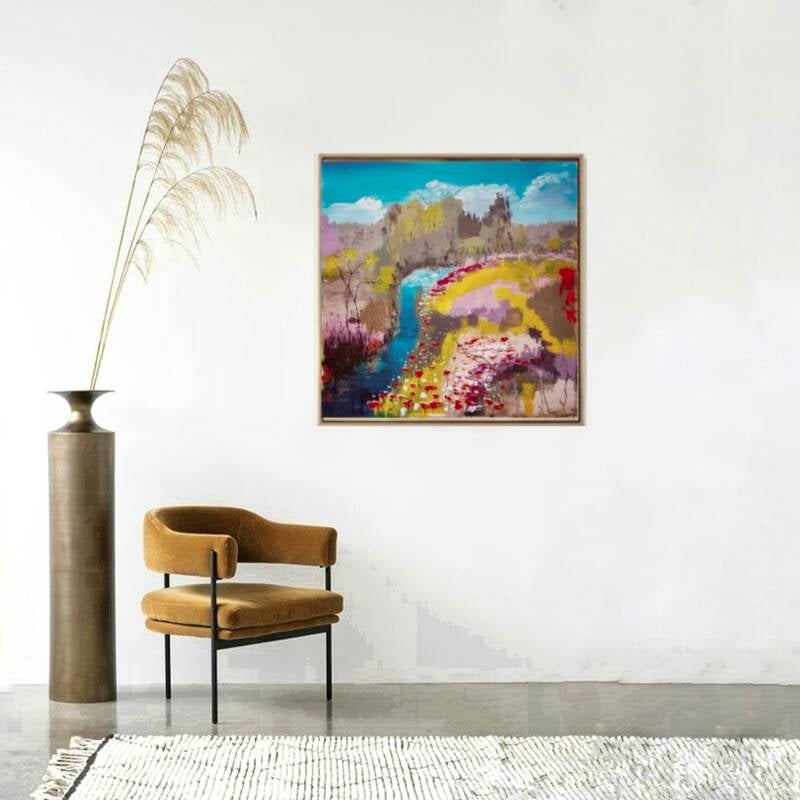 rivier landschap schilderij