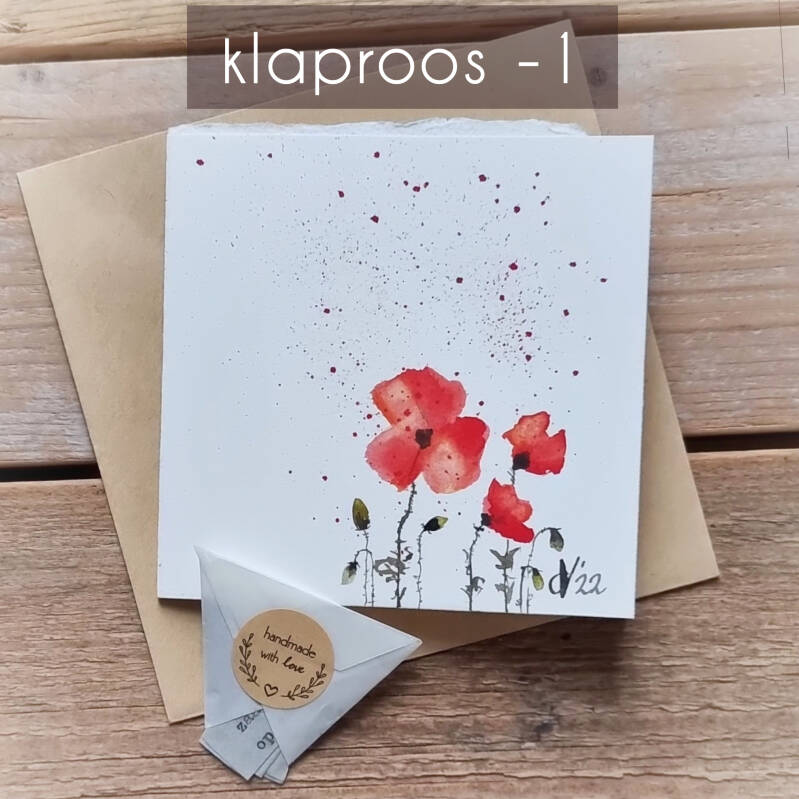 aquarel kaart klaproos