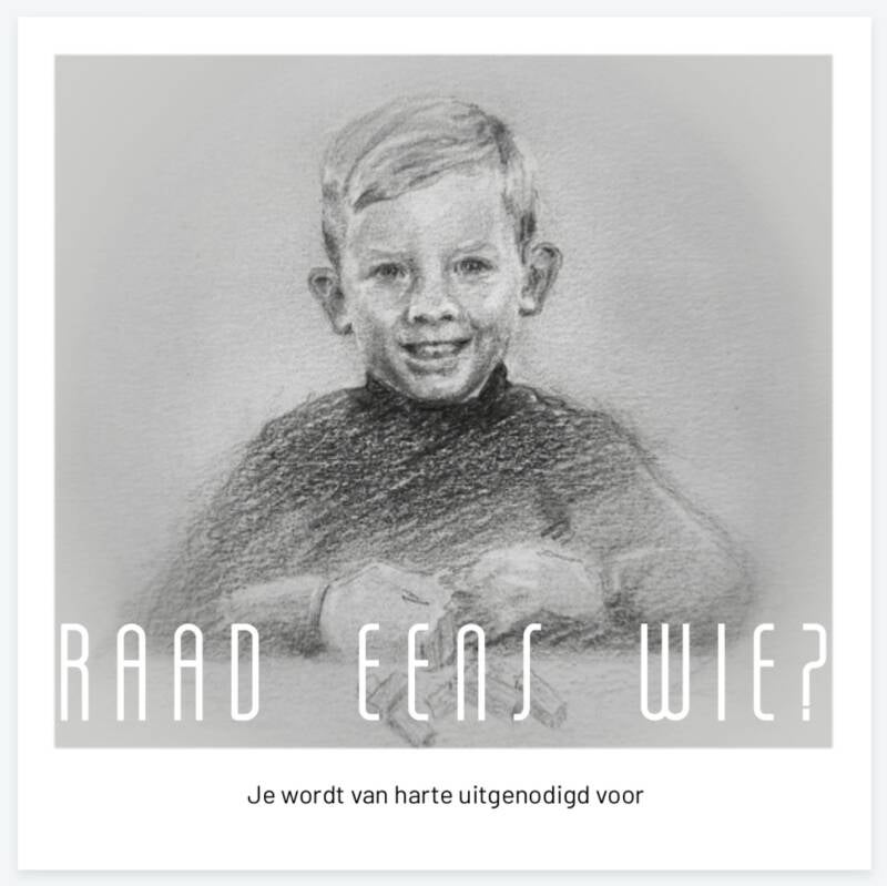 uitnodiging portret houtskool grafiet