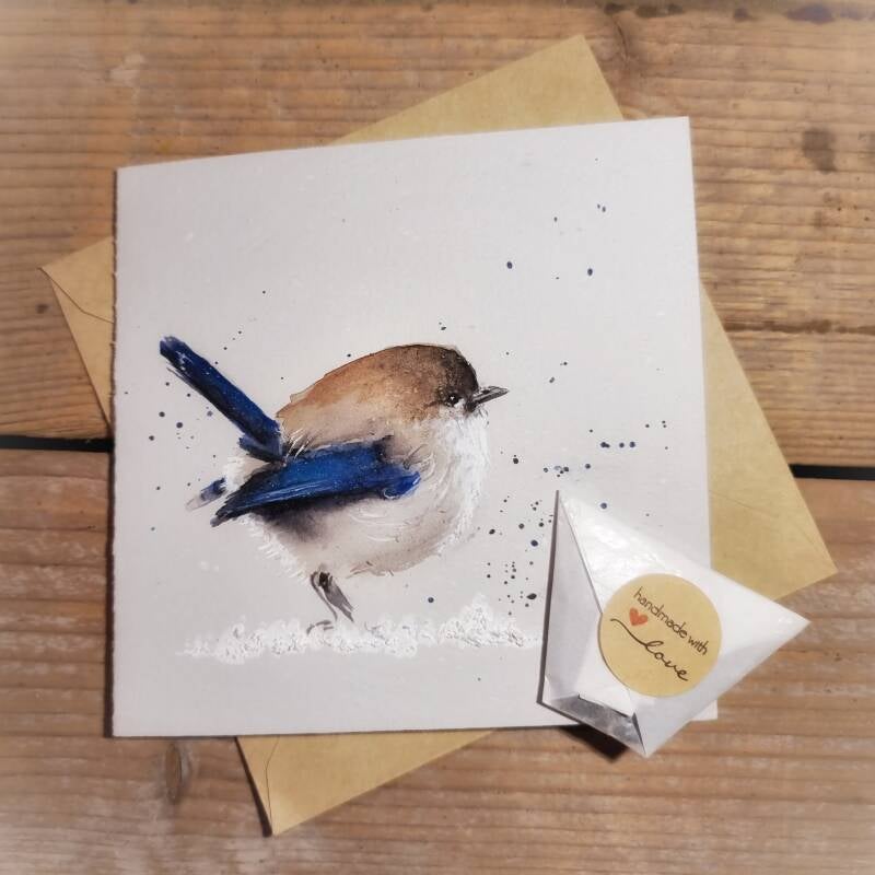 aquarel kaart winterkoninkje
