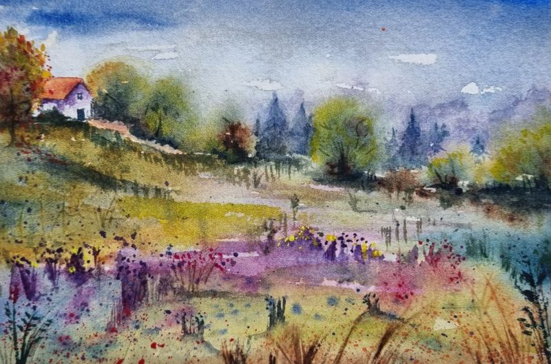 landschap aquarel