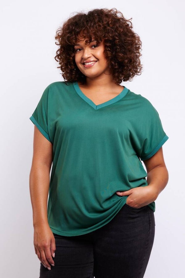 Exxcellent April shirt v hals 24VQE19 groen