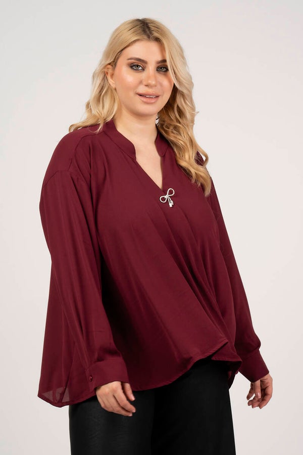 Curviss 2667.39987 Blouse zwart en rood