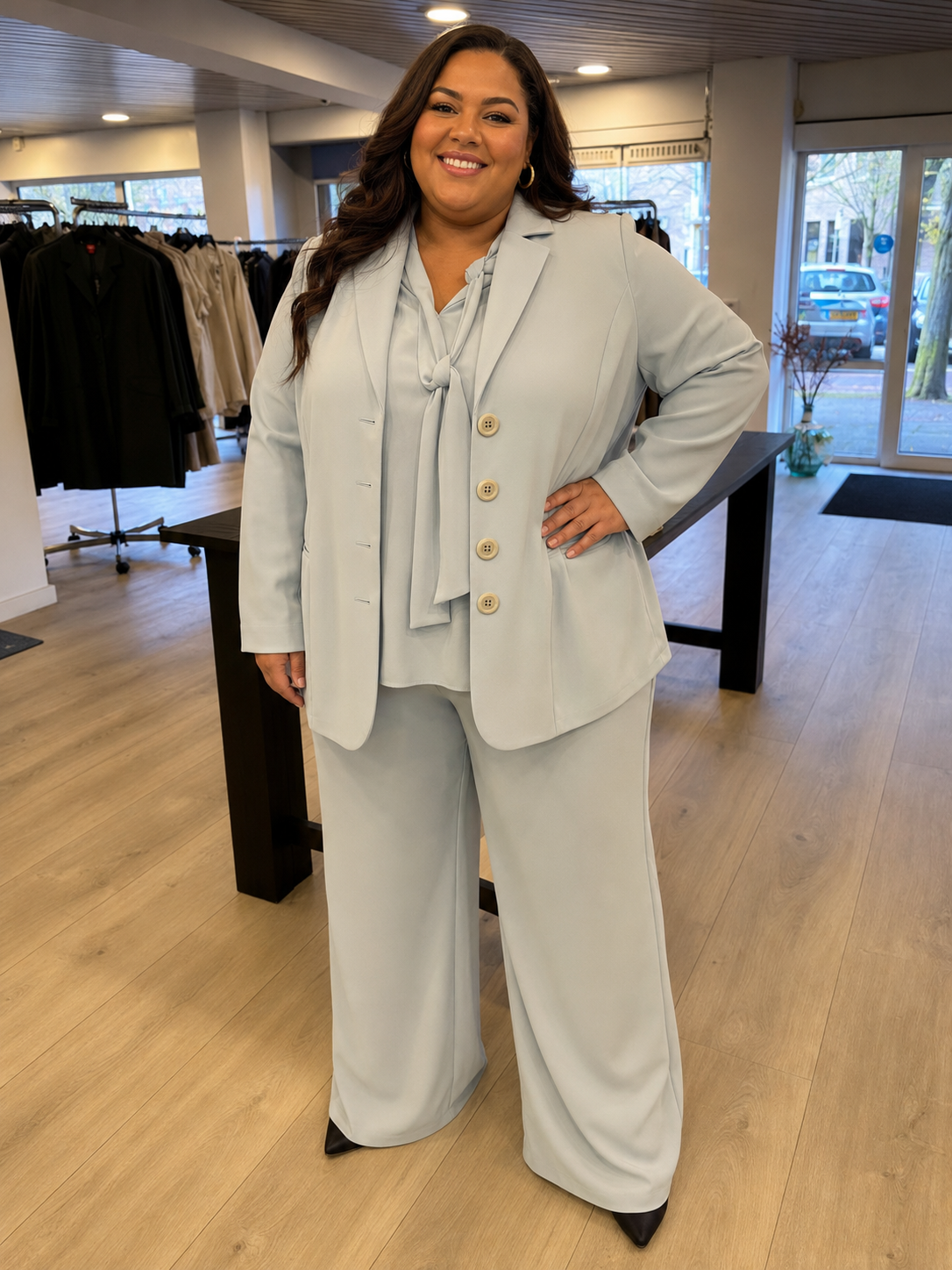 Only M 009 Blazer 4 Knoops  Celeste