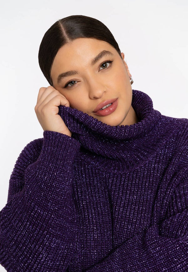 Yoek 332322 Paars Turtle Neck