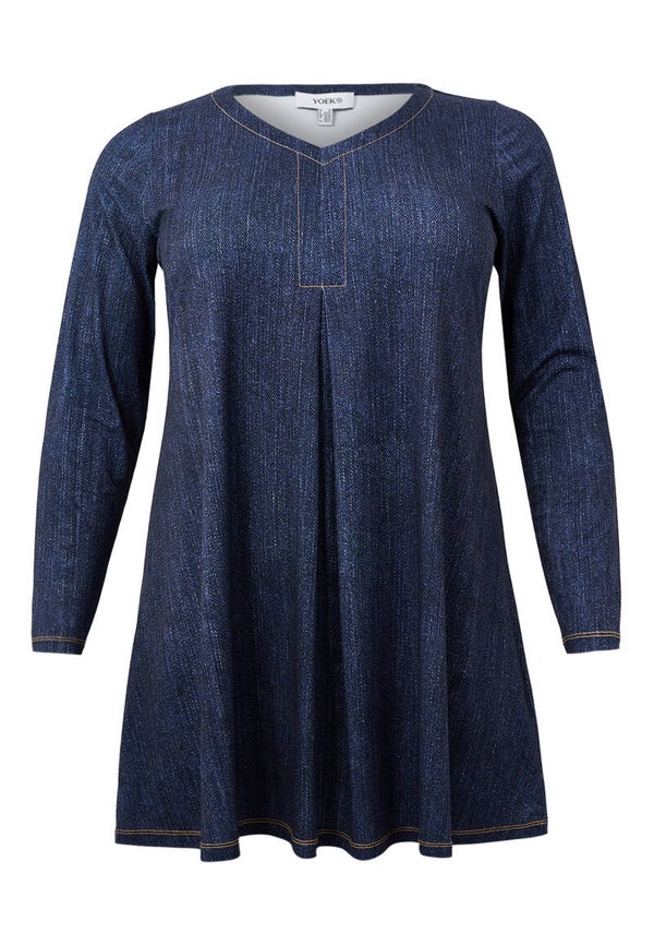 Yoek 332451 Tunic V hals Denim Dolce