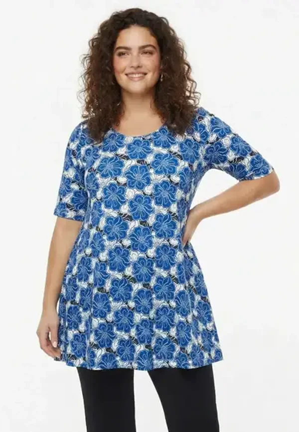 Yoek 37498 Tunic Wide Bottom Porcelaine