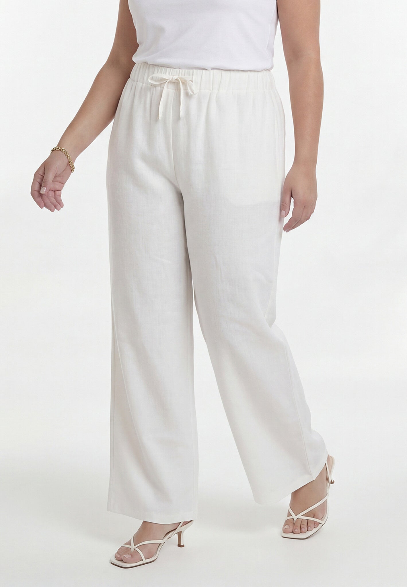 Yoek 37570 Broek Linnen Wit