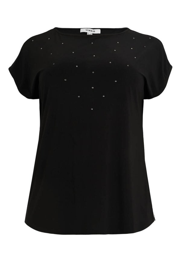 Yoek 384017 Dolce Top uni Strass