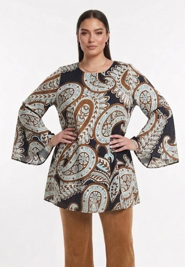 Yoek 39414 Tunic wide Bottom Paisley