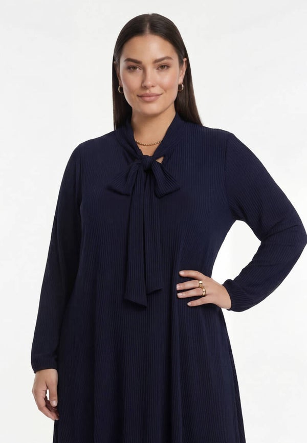Yoek 39700 Dress Uni Dolce plisse Navy