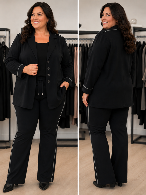 ONLY M SPECIAL - BLAZER MIDI STRONG NERO/ARGENTO