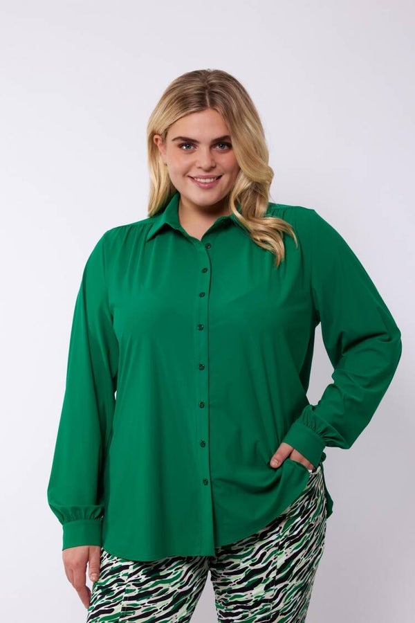 Exxcellent Gigi blouse 24VZE02 3 kleuren Bladgroen
