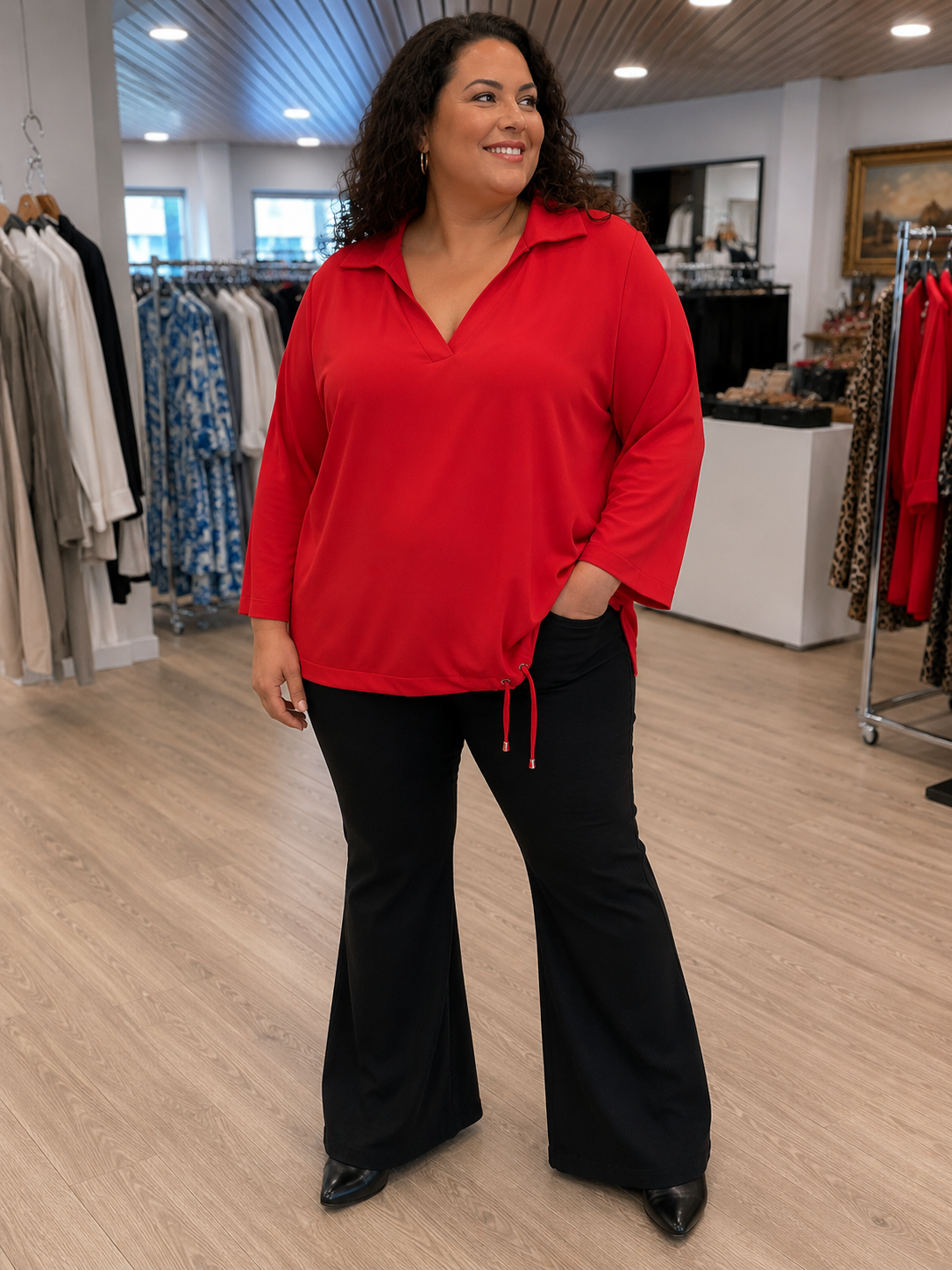Doris Streich 313115 Sweater Rood V hals
