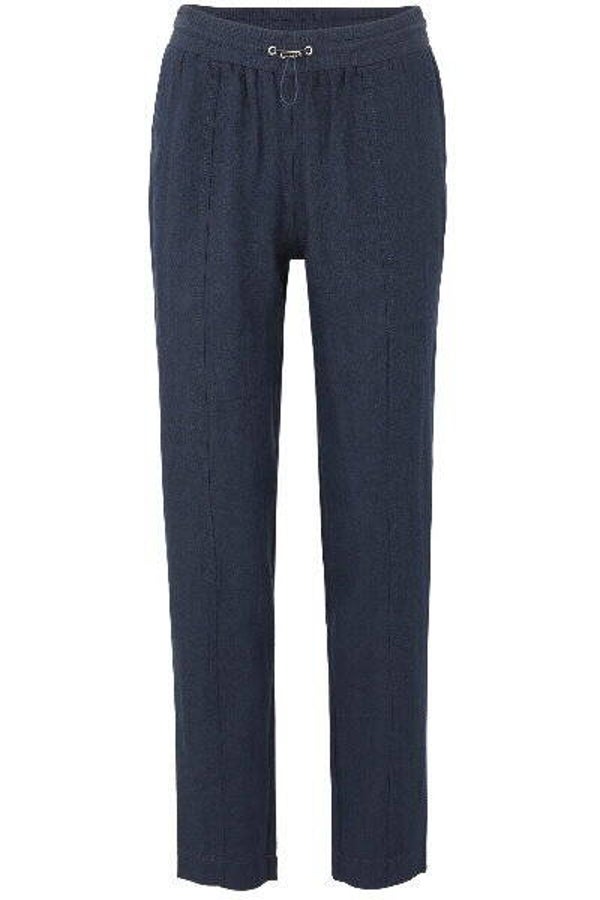 Doris Streich linnen broek Blauw 892135