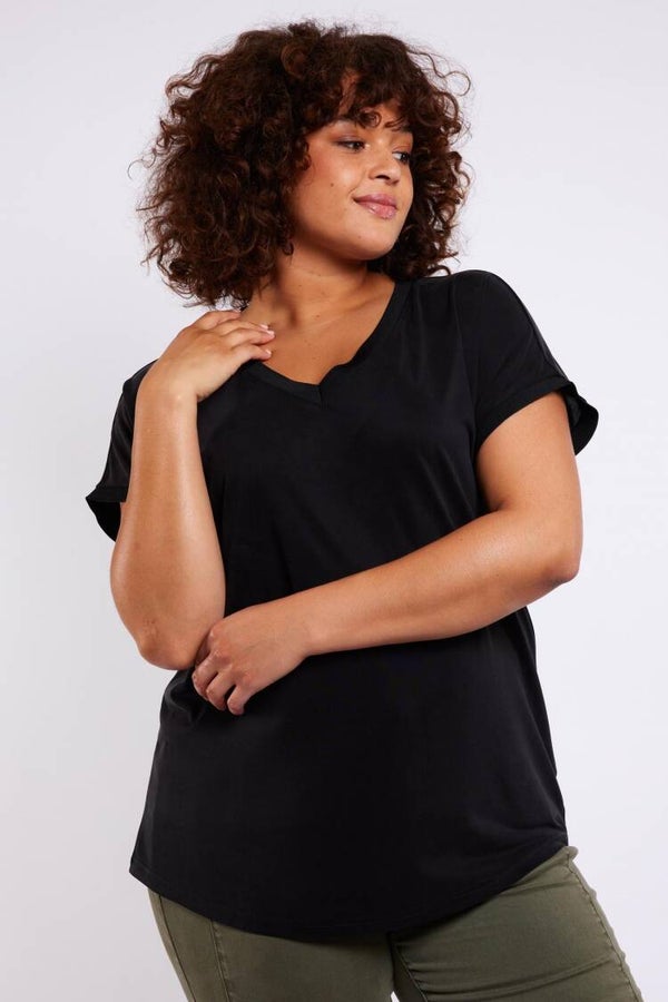 Exxcellent April shirt v hals zwart 24VQE19 zwart