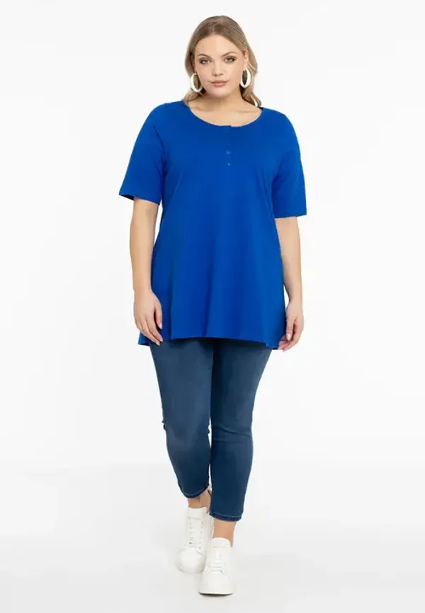 Yoek B4094 basis Tunic/Shirt met knoopjes Flair Katoen Div Kleuren