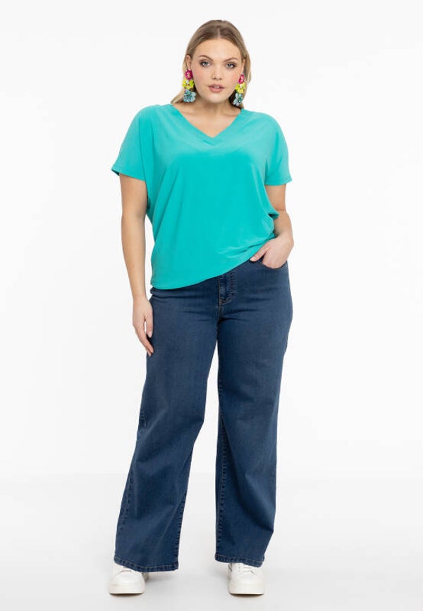 Yoek B5578 kleur Indigo jeans wide leg