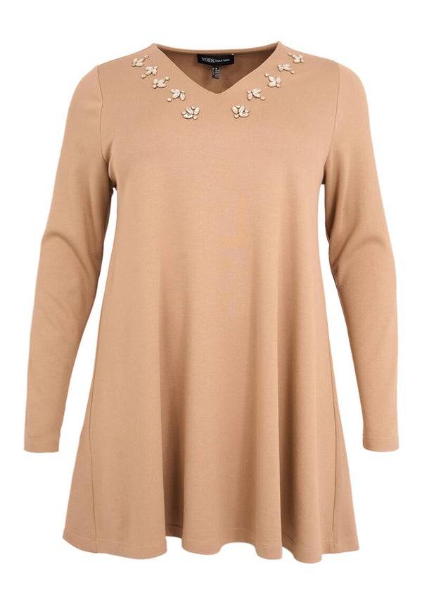 Yoek BL38410 Tunic A Line Eco Vero Nougat