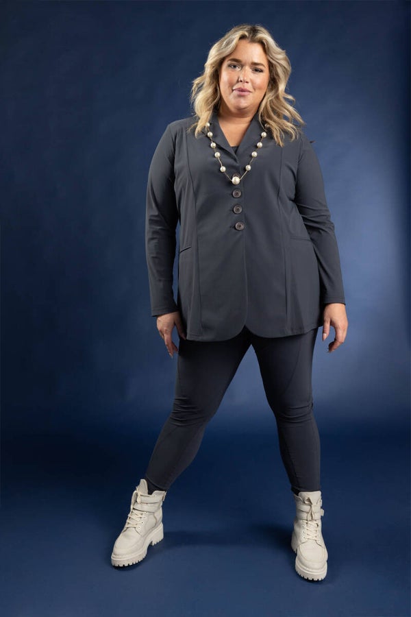 Only M Midi Blazer 4 knoops 009 Grigio Scuro