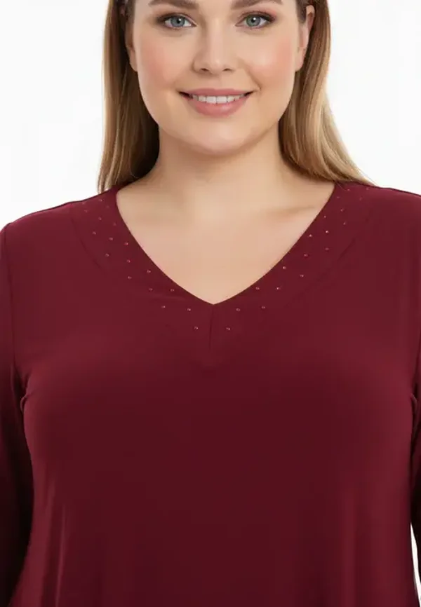 Yoek 33413  A line  tuniek met strass