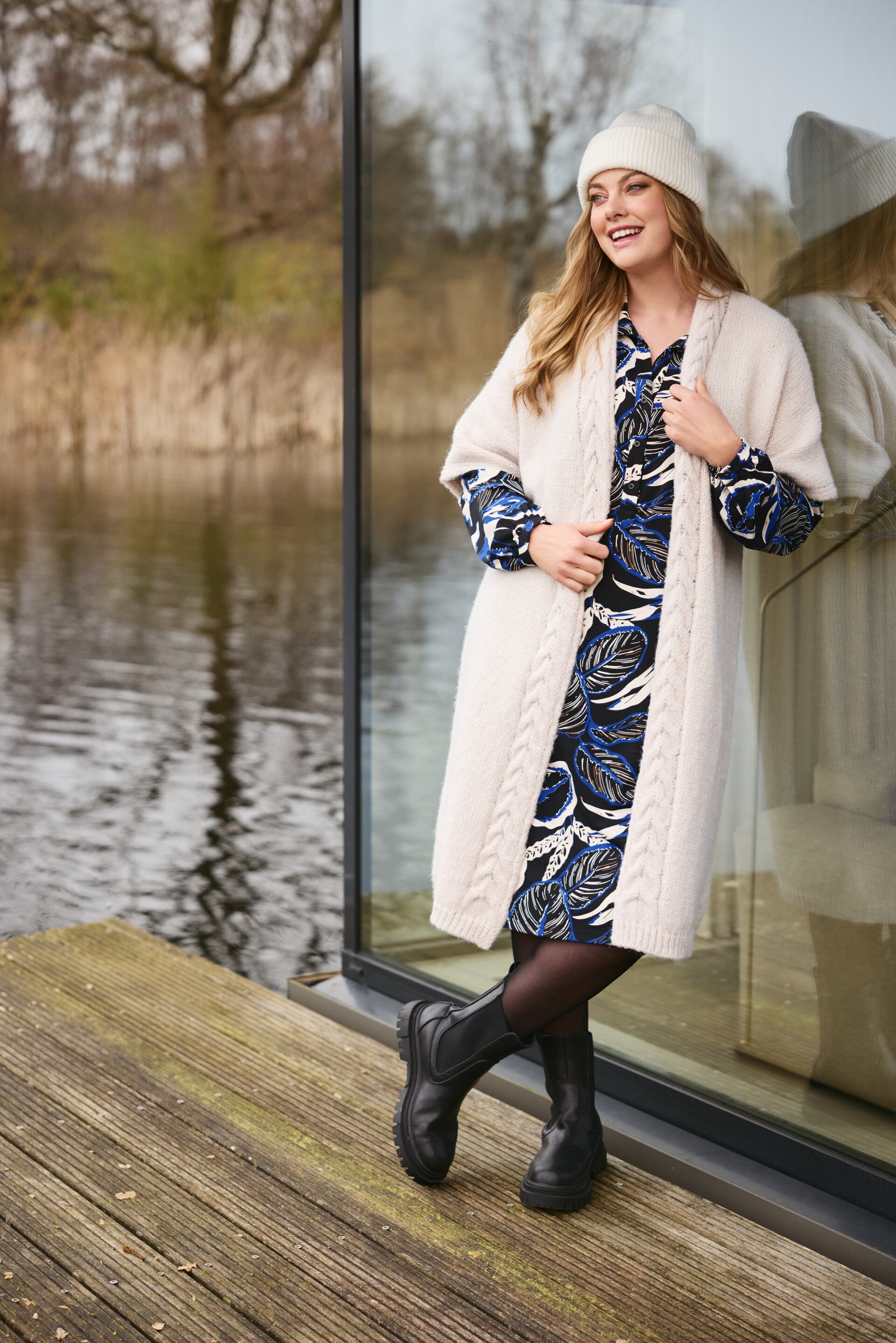 Exxcellent Bodille Dress Black Royal Blue 24WZE17