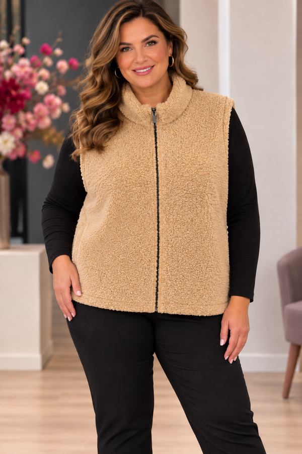 Frank Walder 208.809 Gilet Teddy Ecru