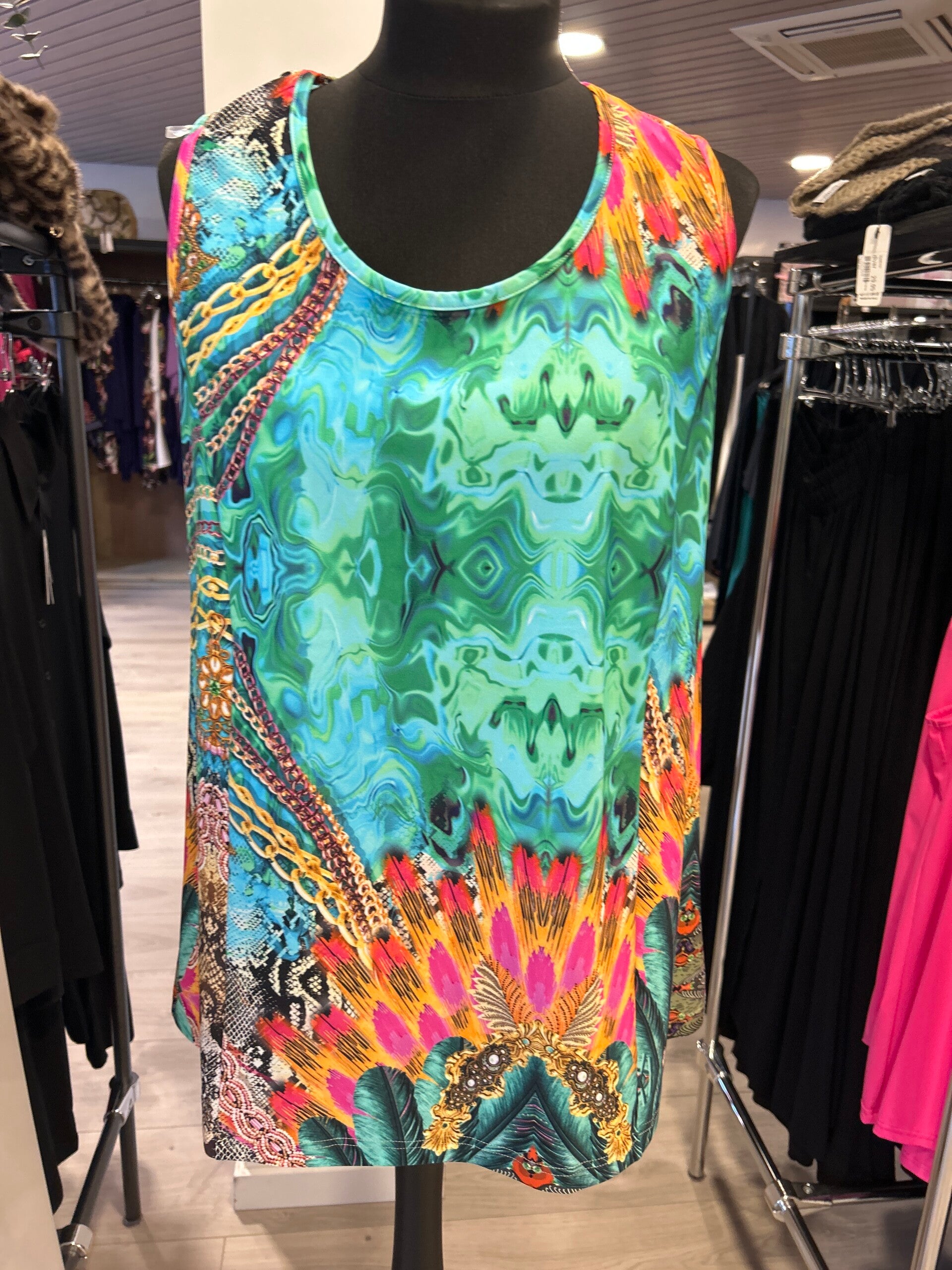 Only M 230.04 Top Menta Stampa Snake Azzuro