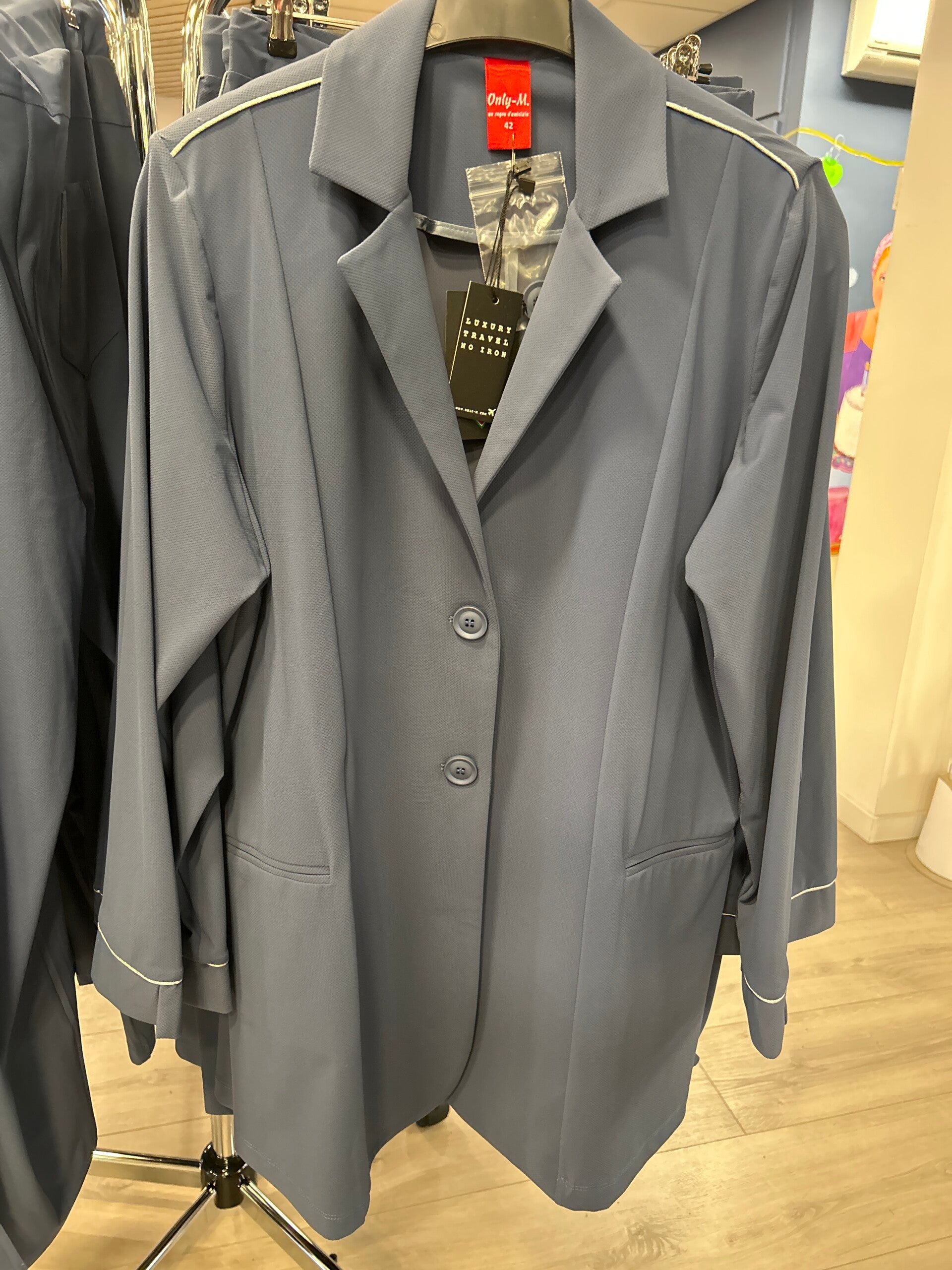 Only M Pique  011 Blazer Piping Jeans Blauw/Agento