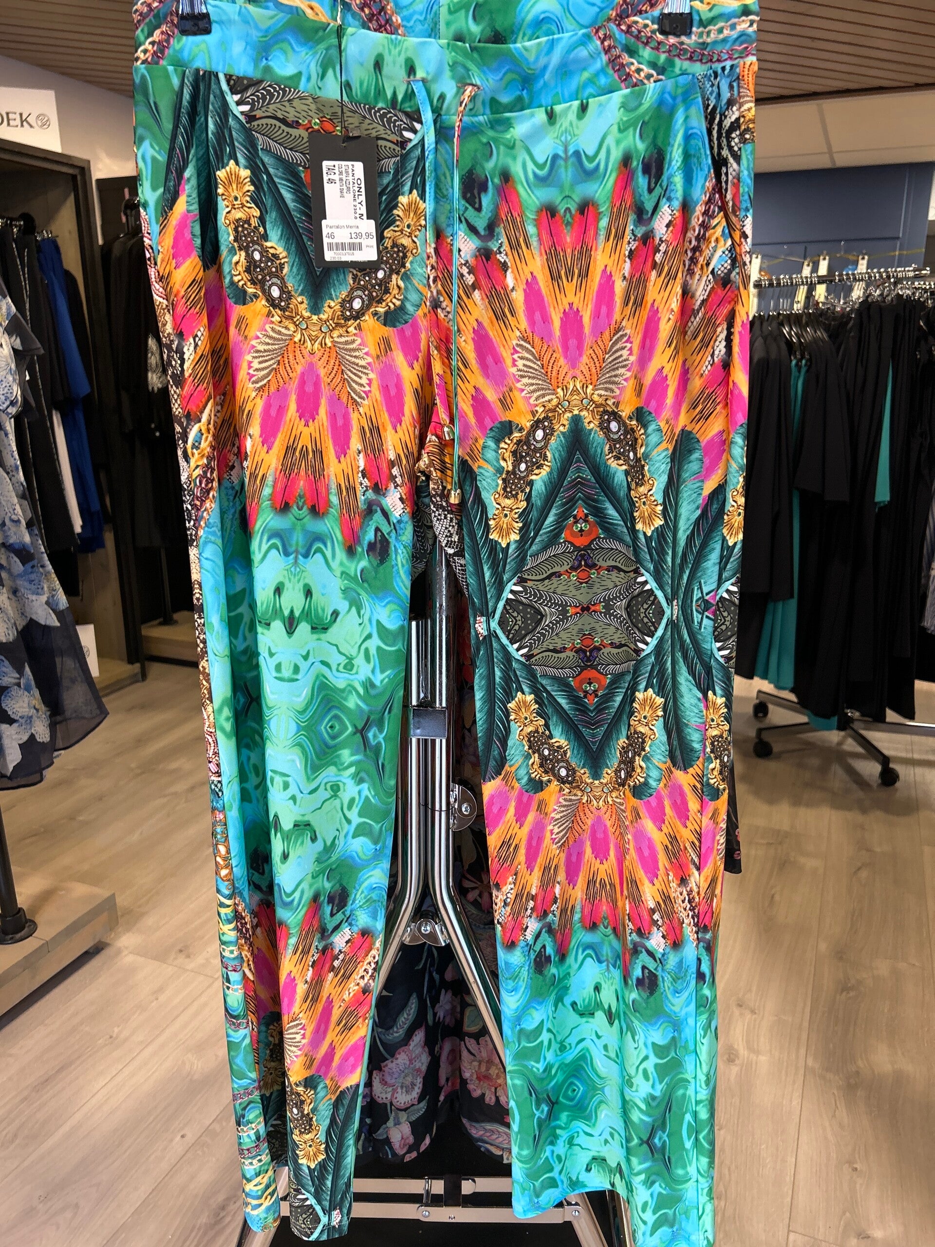 Only M Pantalon 230.03 Stampa Snake Azzuro wijd